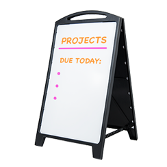 Economy White Dry-Erase A-Frame, Black